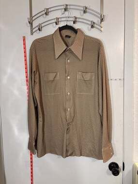 Vintage Niche Shirt Extra Large Blue 100% Cotton long Sleeve Button Casual